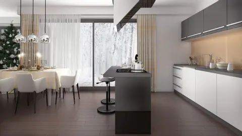 gotowy projekt domu Zx255 – aranżacja wnętrz, Nowoczesny dom piętrowy z dużymi przeszkleniami i garażem dwustanowiskowym.