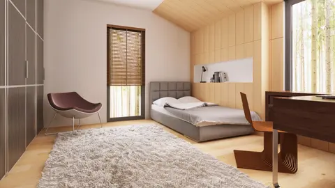 gotowy projekt domu Zx40 – aranżacja wnętrz, Nowatorski dom z elewacją z gontu, tarasami na piętrze, także na wąską działkę.