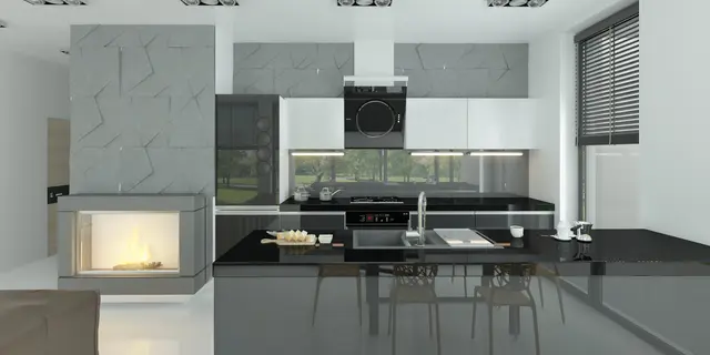 gotowy projekt domu Z456 – aranżacja wnętrz, Współczesny dom z dachem 2-spadowym, garażem, gabinetem i 3 sypialniami.