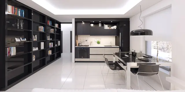 gotowy projekt domu Zx256 – aranżacja wnętrz, Nowoczesny, niewielki, parterowy dom z dużym tarasem.