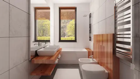 gotowy projekt domu Z460 – aranżacja wnętrz, Dom parterowy o powierzchni 130m2 z dachem 2-spadowym, 4 pokojami oraz salonem.