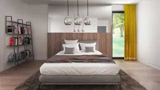 home project Z459 D – interior arrangement, Dom o powierzchni 126 m2 z dachem dwuspadowym, 4 pokojami oraz dużym salonem