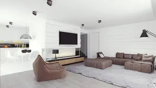 home project Zx55 – interior arrangement, Współczesny dom piętrowy z funkcjonalnym wnętrzem i przestronnym tarasem.