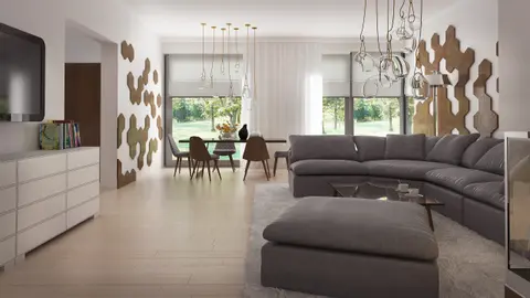 home project Zx104 – interior arrangement, Parterowy dom w stylu nowoczesnym z garażem, jasnym salonem i 3 pokojami