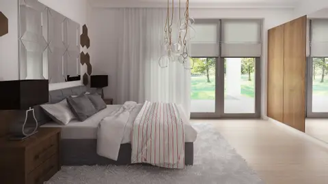home project Zx104 – interior arrangement, Parterowy dom w stylu nowoczesnym z garażem, jasnym salonem i 3 pokojami