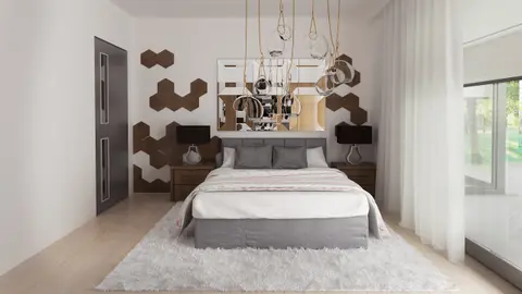 home project Zx104 – interior arrangement, Parterowy dom w stylu nowoczesnym z garażem, jasnym salonem i 3 pokojami