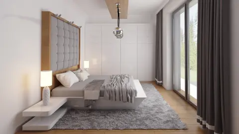 gotowy projekt domu Z466 – aranżacja wnętrz, Współczesny, parterowy dom z 4 sypialniami i garażem na 2 samochody.