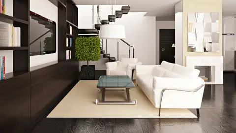 home project Zs1 – interior arrangement, Townhouses in a modern style, glazed dormer windows and an energy-saving shape.