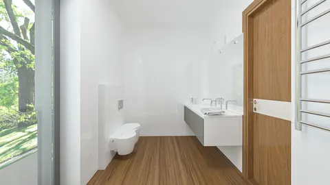 gotowy projekt domu Z470 – aranżacja wnętrz, Projekt prostego domu o powierzchni 100m2 z oranżerią.