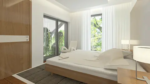 gotowy projekt domu Z470 – aranżacja wnętrz, Projekt prostego domu o powierzchni 100m2 z oranżerią.