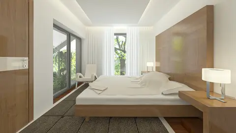 gotowy projekt domu Z470 – aranżacja wnętrz, Projekt prostego domu o powierzchni 100m2 z oranżerią.