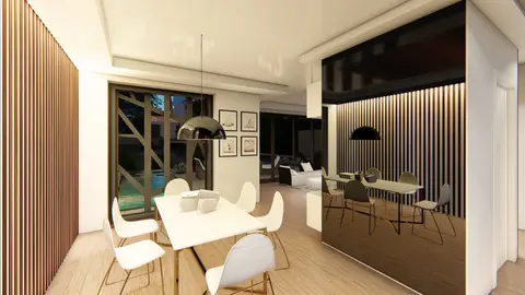home project Zx90 – interior arrangement, Nowoczesny dom piętrowy w miejskim stylu na wąską działkę.