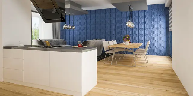 gotowy projekt domu Zx87 – aranżacja wnętrz, Nowoczesny parterowy dom z dużymi przeszkleniami i wiatą na 2 samochody.