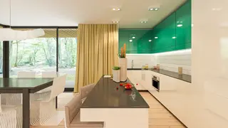 home project Z475 – interior arrangement, Parterowy dom z dachem 2-spadowym, 3 sypialniami oraz dużym zadaszonym tarasem.