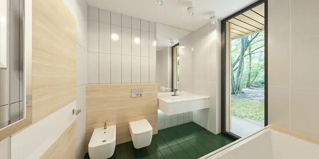 gotowy projekt domu Z475 – aranżacja wnętrz, Parterowy dom z dachem 2-spadowym, 3 sypialniami oraz dużym zadaszonym tarasem.