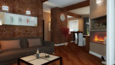 gotowy projekt domu Z3 D – aranżacja wnętrz, Projekt w technologii szkieletu drewnianego