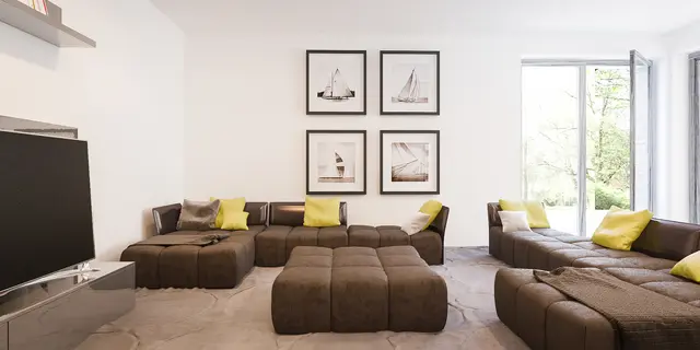 gotowy projekt domu Z423 – aranżacja wnętrz, Parterowy dom z garażem 2-stanowiskowym i 3 sypialniami.