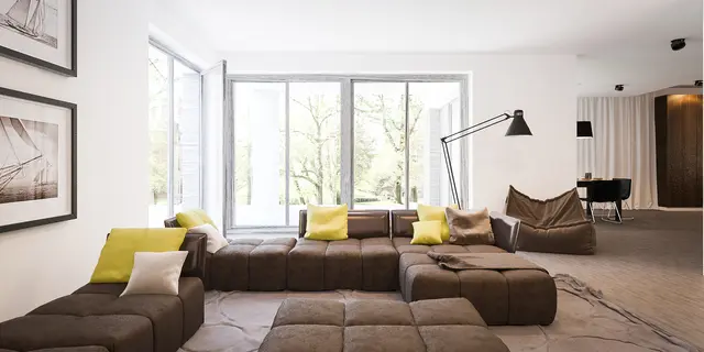 gotowy projekt domu Z423 – aranżacja wnętrz, Parterowy dom z garażem 2-stanowiskowym i 3 sypialniami.