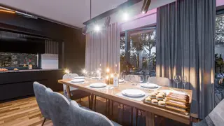 gotowy projekt domu Z496 – aranżacja wnętrz, Dom z poddaszem użytkowym, garażem oraz dużym tarasem na piętrze.