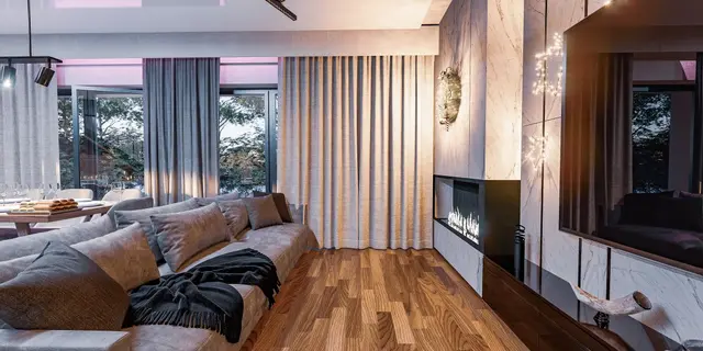 gotowy projekt domu Z496 – aranżacja wnętrz, Dom z poddaszem użytkowym, garażem oraz dużym tarasem na piętrze.