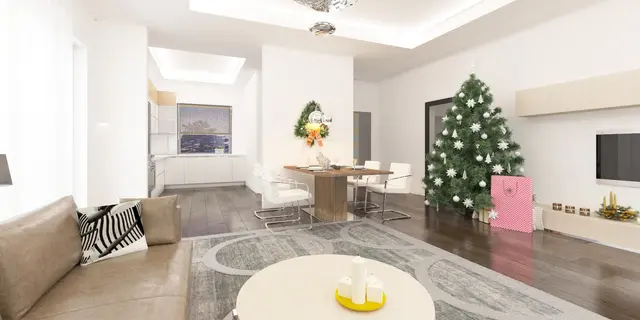 gotowy projekt domu Z429 – aranżacja wnętrz, Dom parterowy z garażem 1-stanowiskowym, dachem kopertowym i dwoma sypialniami.