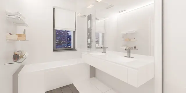 gotowy projekt domu Z429 – aranżacja wnętrz, Dom parterowy z garażem 1-stanowiskowym, dachem kopertowym i dwoma sypialniami.