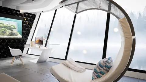 gotowy projekt domu Zr20 – aranżacja wnętrz, Futurystyczna rezydencja ze 100 metrowym salonem oraz dużymi przeszkleniami.
