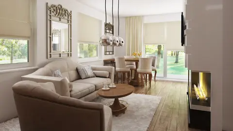 home project Z39 – interior arrangement, Mały, przytulny dom z poddaszem, werandą od frontu, przekryty dachem dwuspadowym
