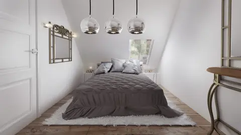 home project Z39 – interior arrangement, Mały, przytulny dom z poddaszem, werandą od frontu, przekryty dachem dwuspadowym