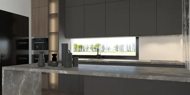 gotowy projekt domu Z522 – aranżacja wnętrz, Parterowy dom z garażem 2 stanowiskowym, 3 sypialniami i dachem 2-spadowym.