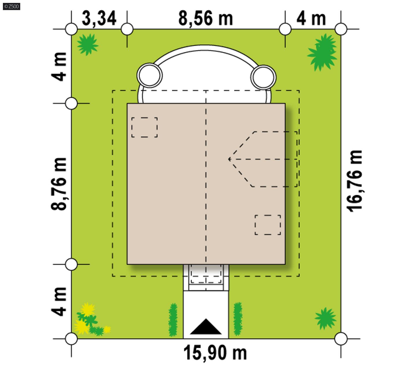 Gotowy projekt domu  - Mały i funkcjonalny dom z dwuspadowym dachem oraz tani w budowie