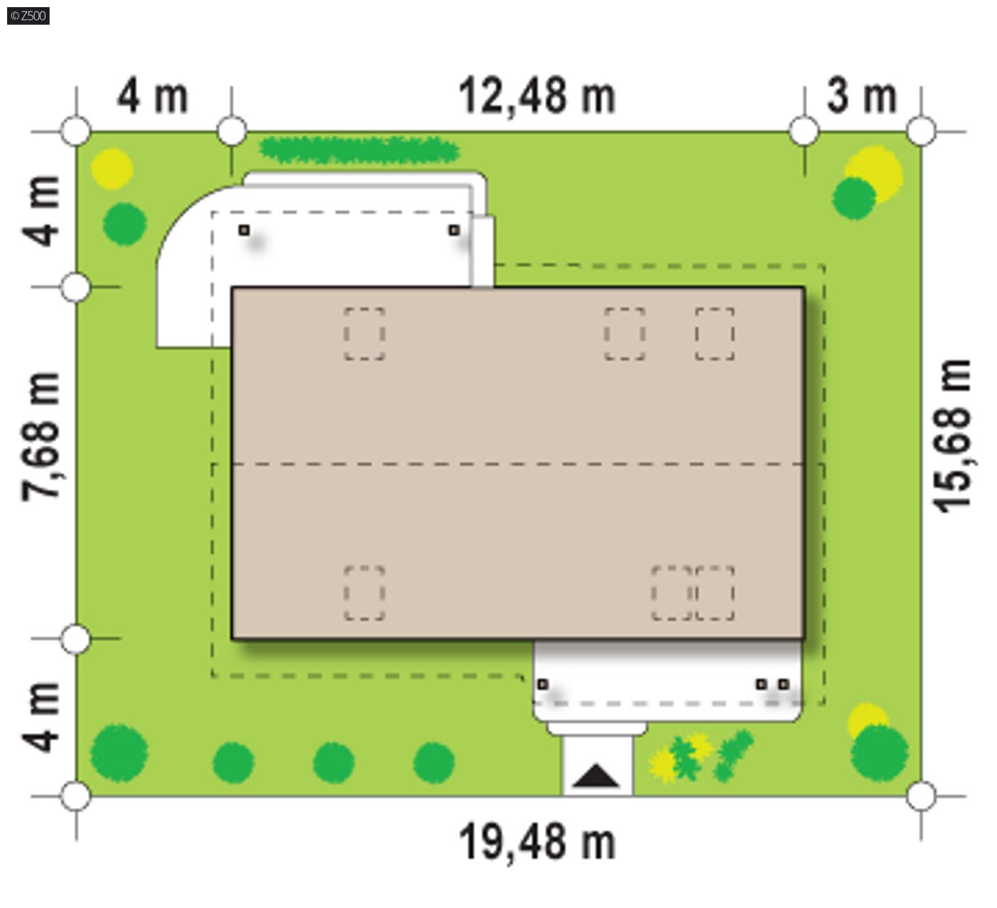 Home project  - Projekt domu z poddaszem, gabinetem na parterze oraz dużym pom. gosp.
