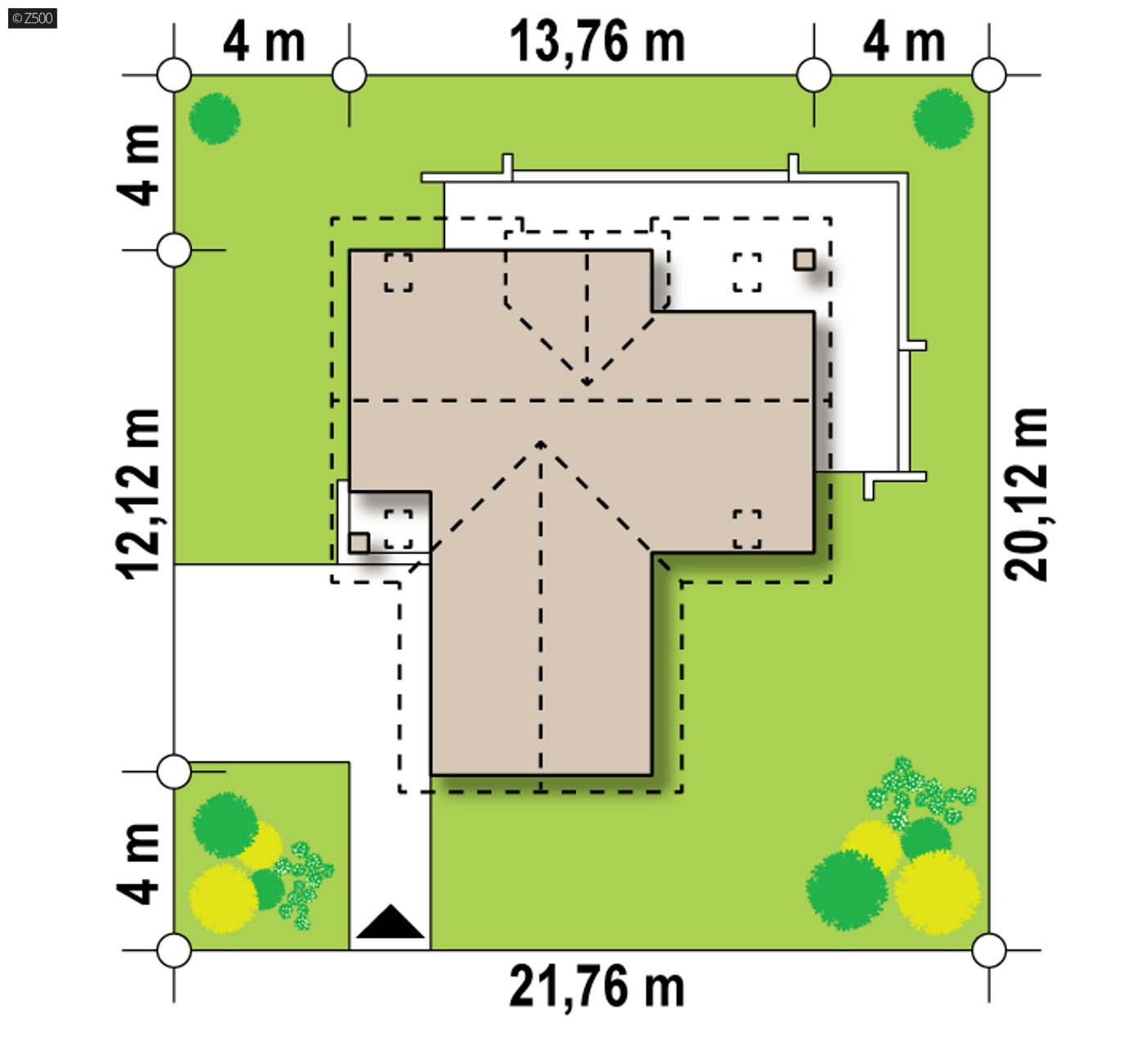 Home project  - Współczesny dom z dachem wielospadowym i garażem dwustanowiskowym.