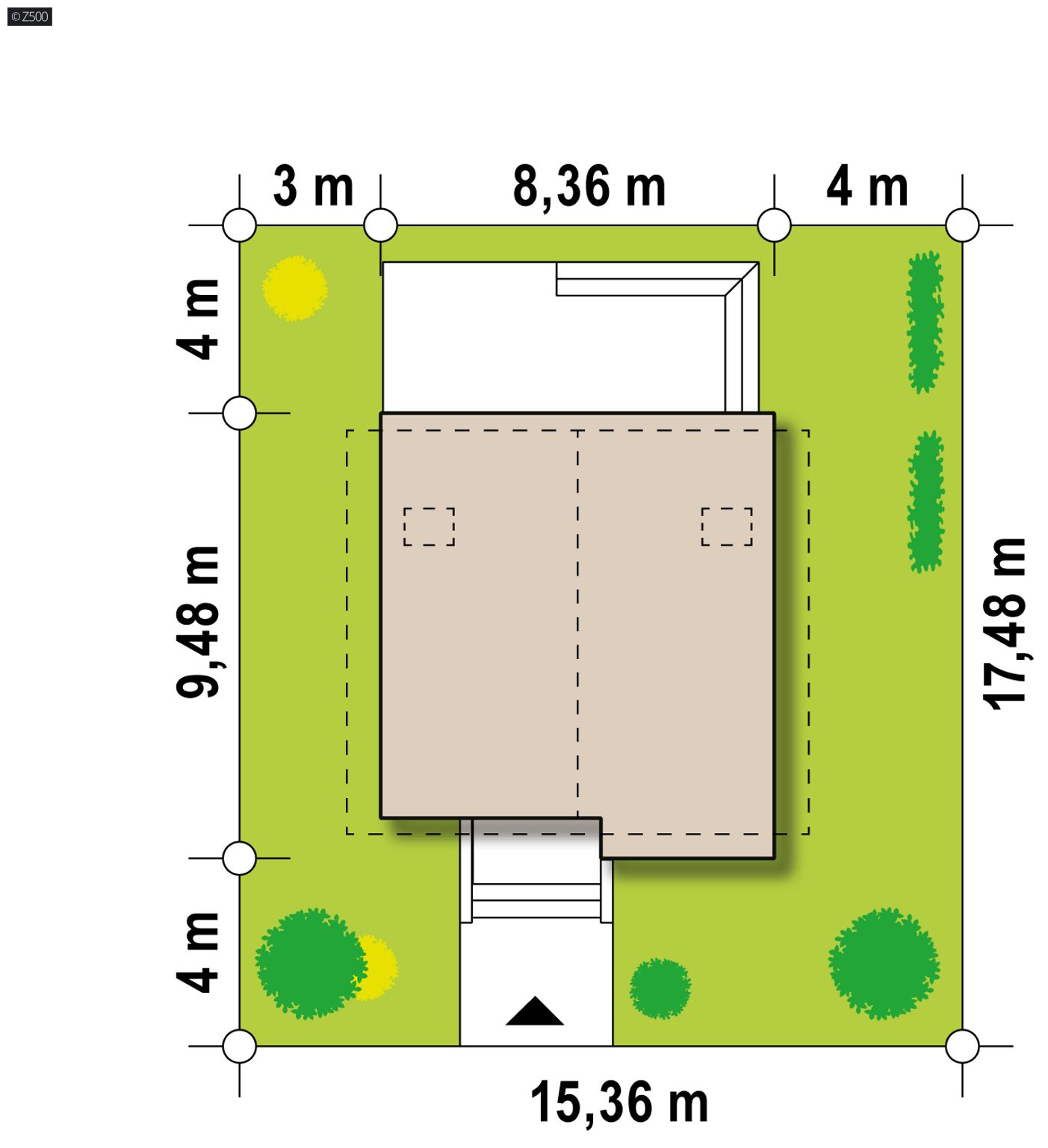 Gotowy projekt domu  - Mały, wygodny dom z poddaszem we współczesnym stylu. Balkon od ogrodu.