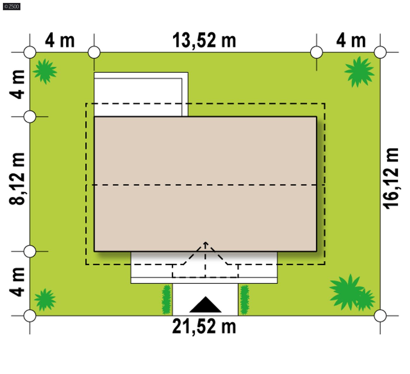 Gotowy projekt domu  - Dom parterowy z dachem dwuspadowym. Tani w budowie i eksploatacji.