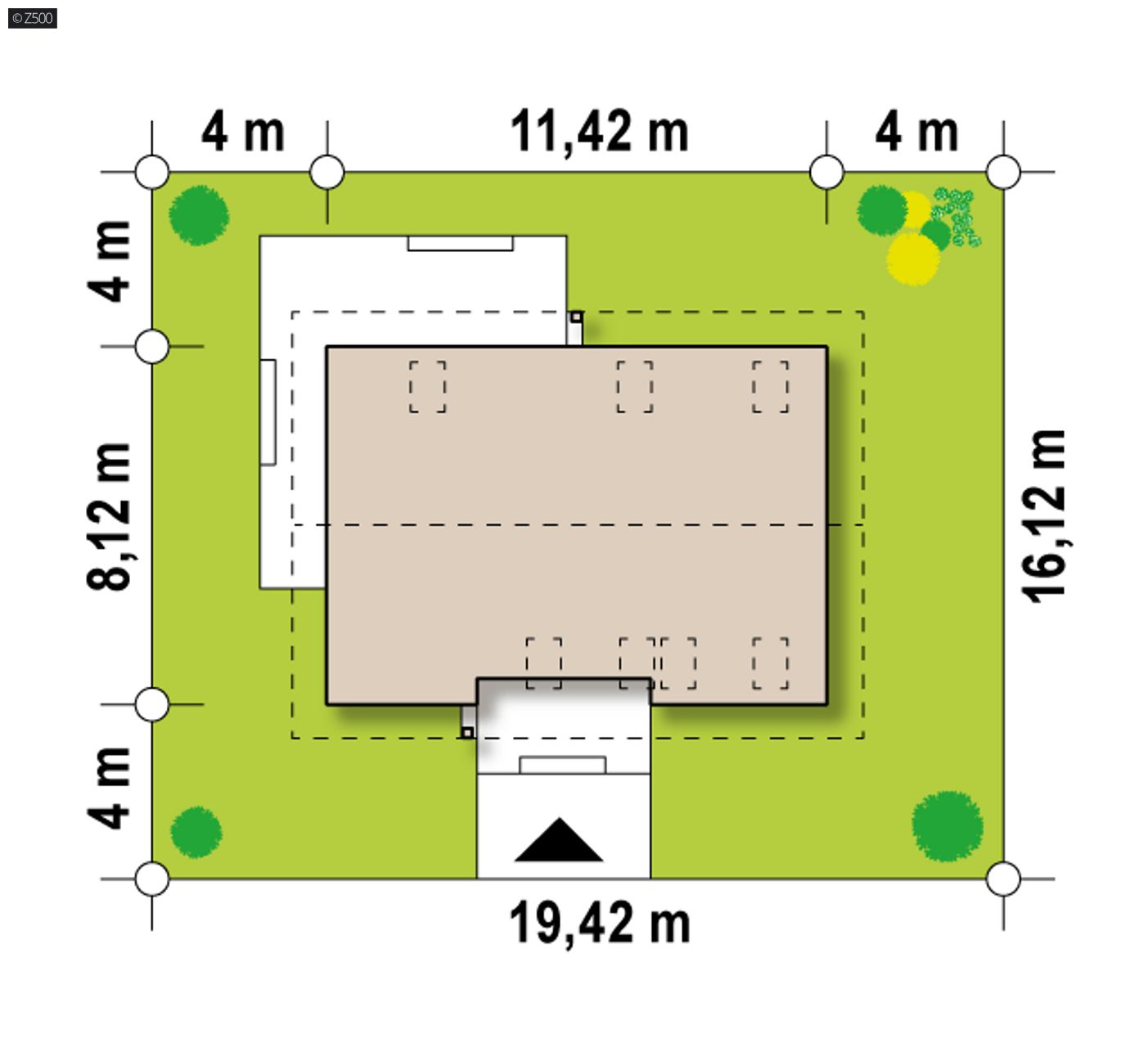 Gotowy projekt domu  - Wygodny i energooszczędny dom z użytkowym poddaszem i 2 pokojami na parterze.