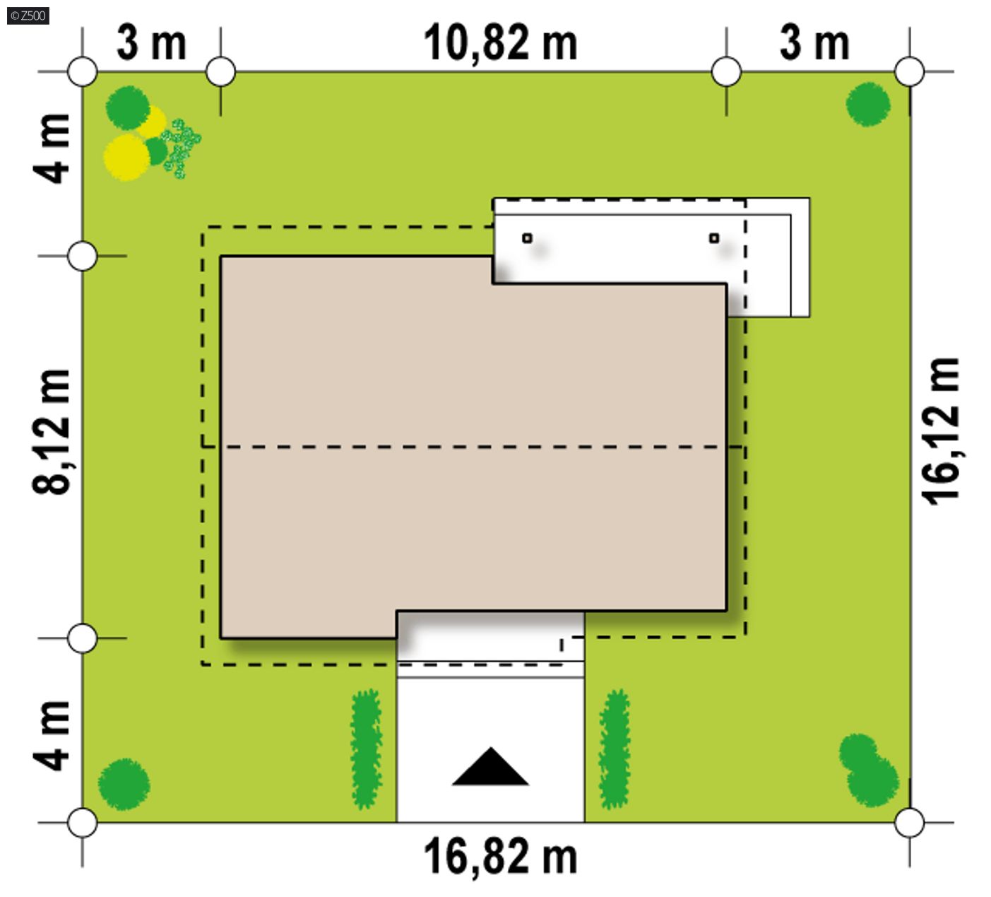 Gotowy projekt domu  - Niewielki, prosty i tani w budowie dom parterowy z dachem dwuspadowym