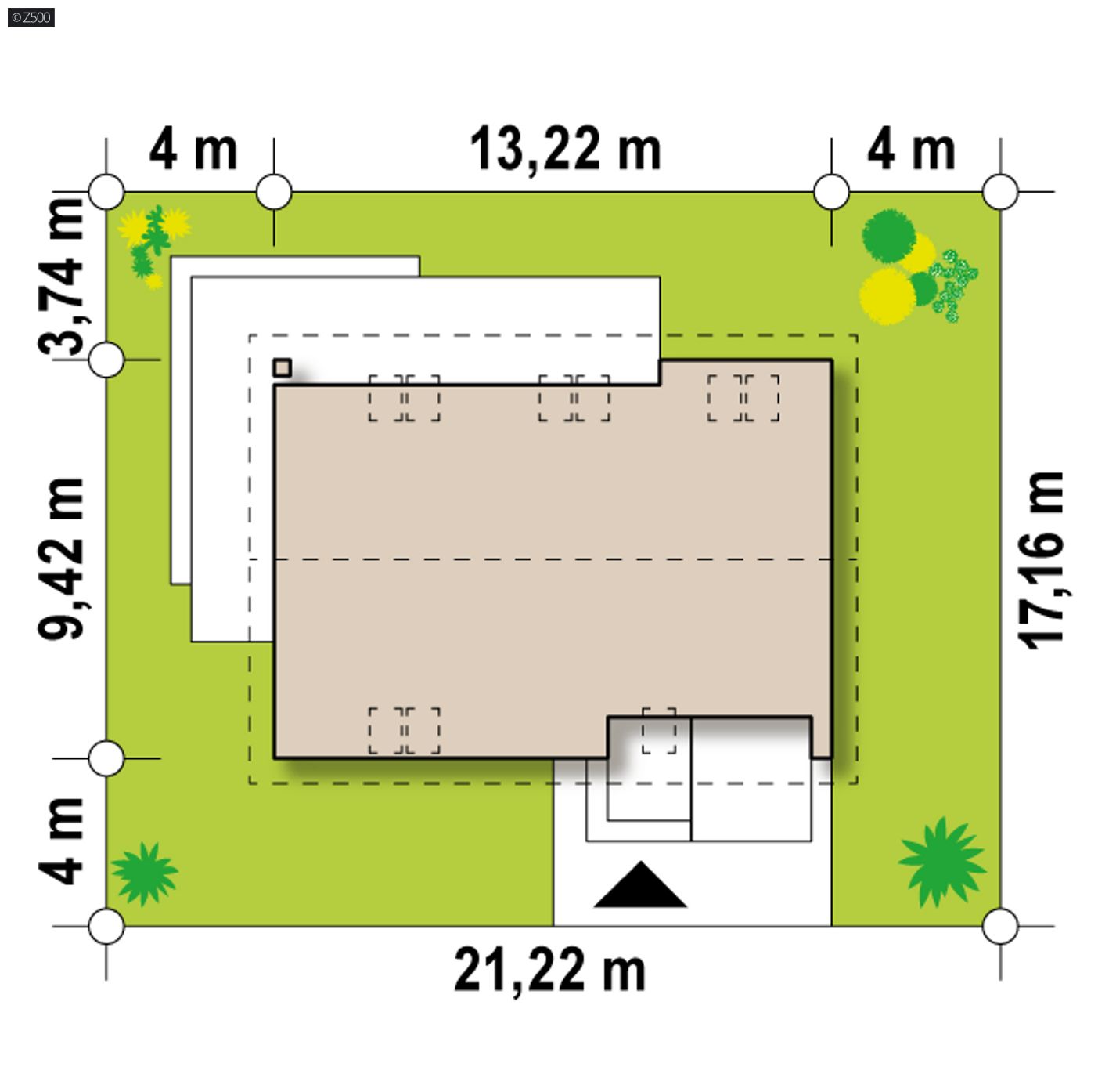 Gotowy projekt domu  - Wygodny dom z poddaszem użytkowym i dużym zapleczem gospodarczym.