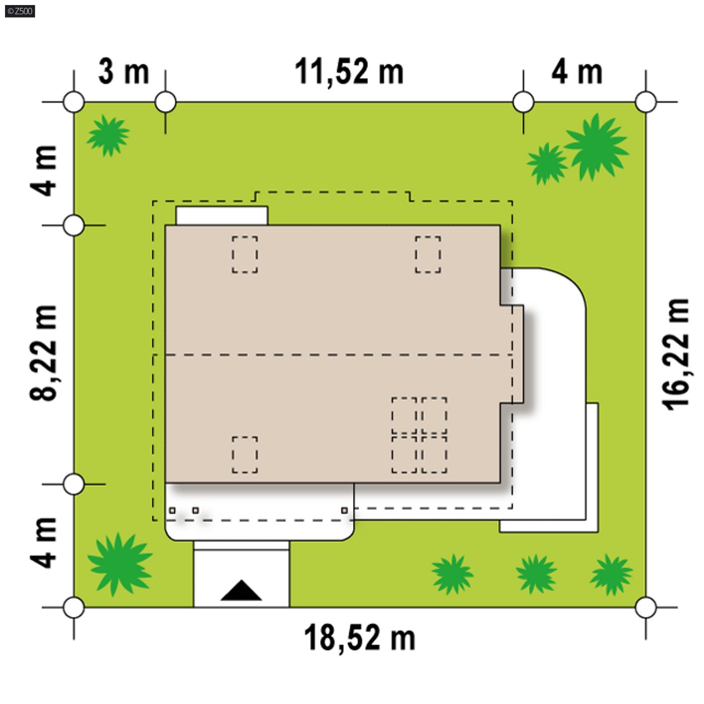 Gotowy projekt domu  - Projekt wygodnego domu z poddaszem, salonem od frontu i kuchnią od ogrodu.