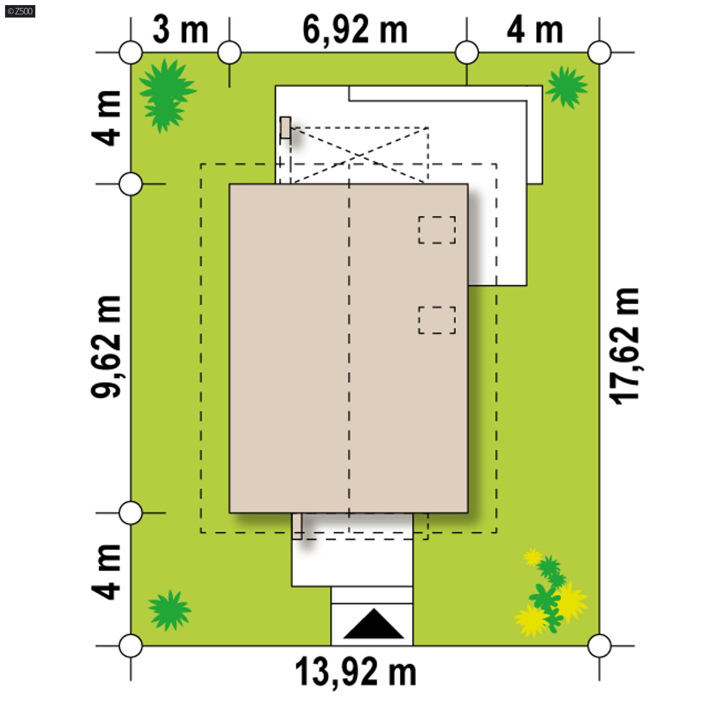 Gotowy projekt domu  - Mały, wygodny i praktyczny dom na wąską działkę. 