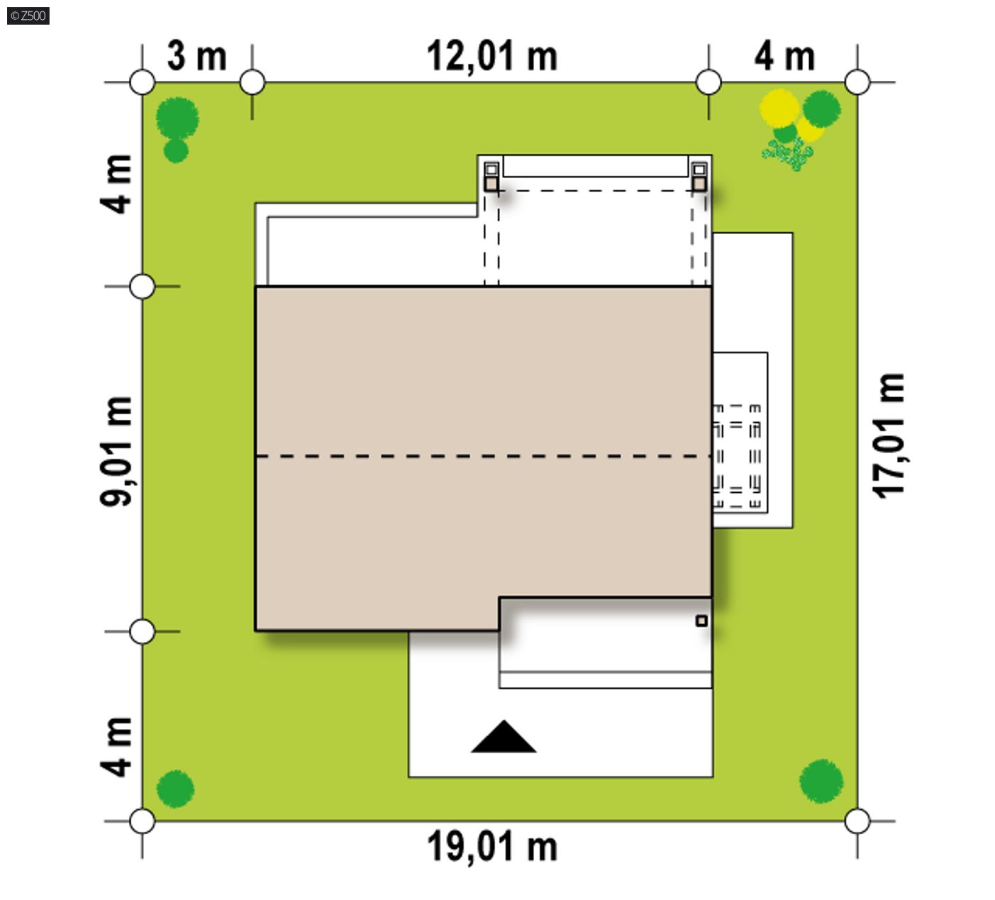 Gotowy projekt domu  - Mały, tani w wykonaniu, parterowy dom, z dwiema wygodnymi sypialniami. 