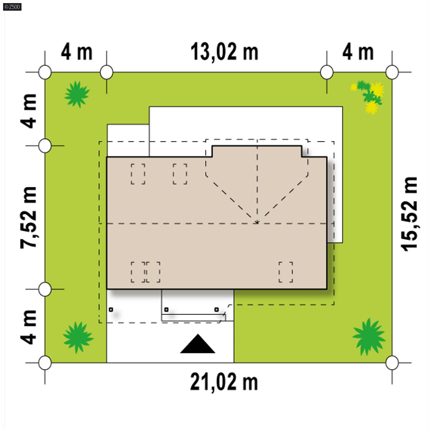Gotowy projekt domu  - Wygodny, kompaktowy dom z poddaszem użytkowym, nowoczesną lukarną.