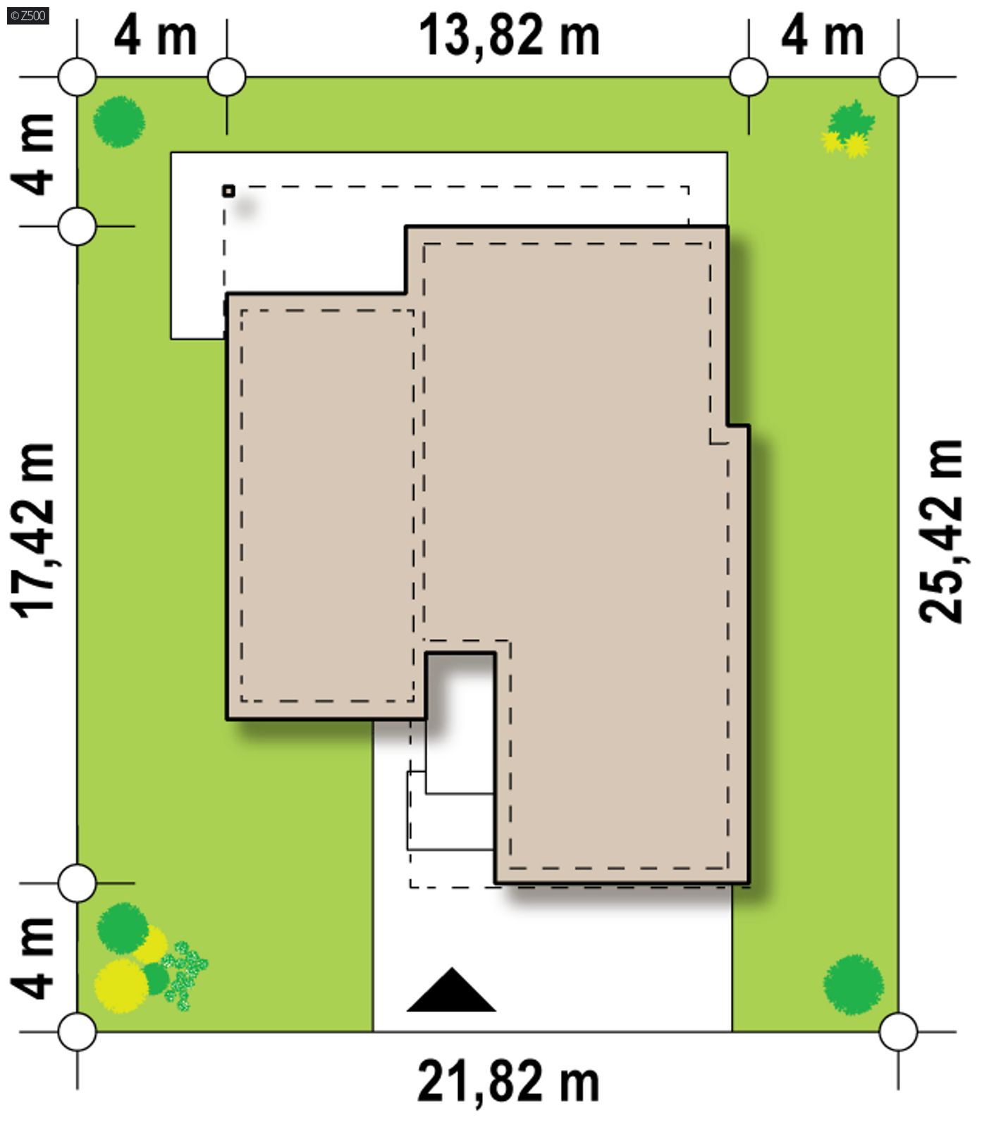 Gotowy projekt domu  - Nowoczesny dom parterowy  z garażem od frontu w stylu modernistycznym.