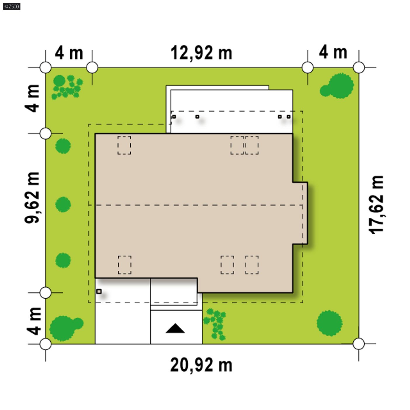 Gotowy projekt domu  - Kompaktowy dom z garażem i wykuszem, ekonomiczny w budowie. 