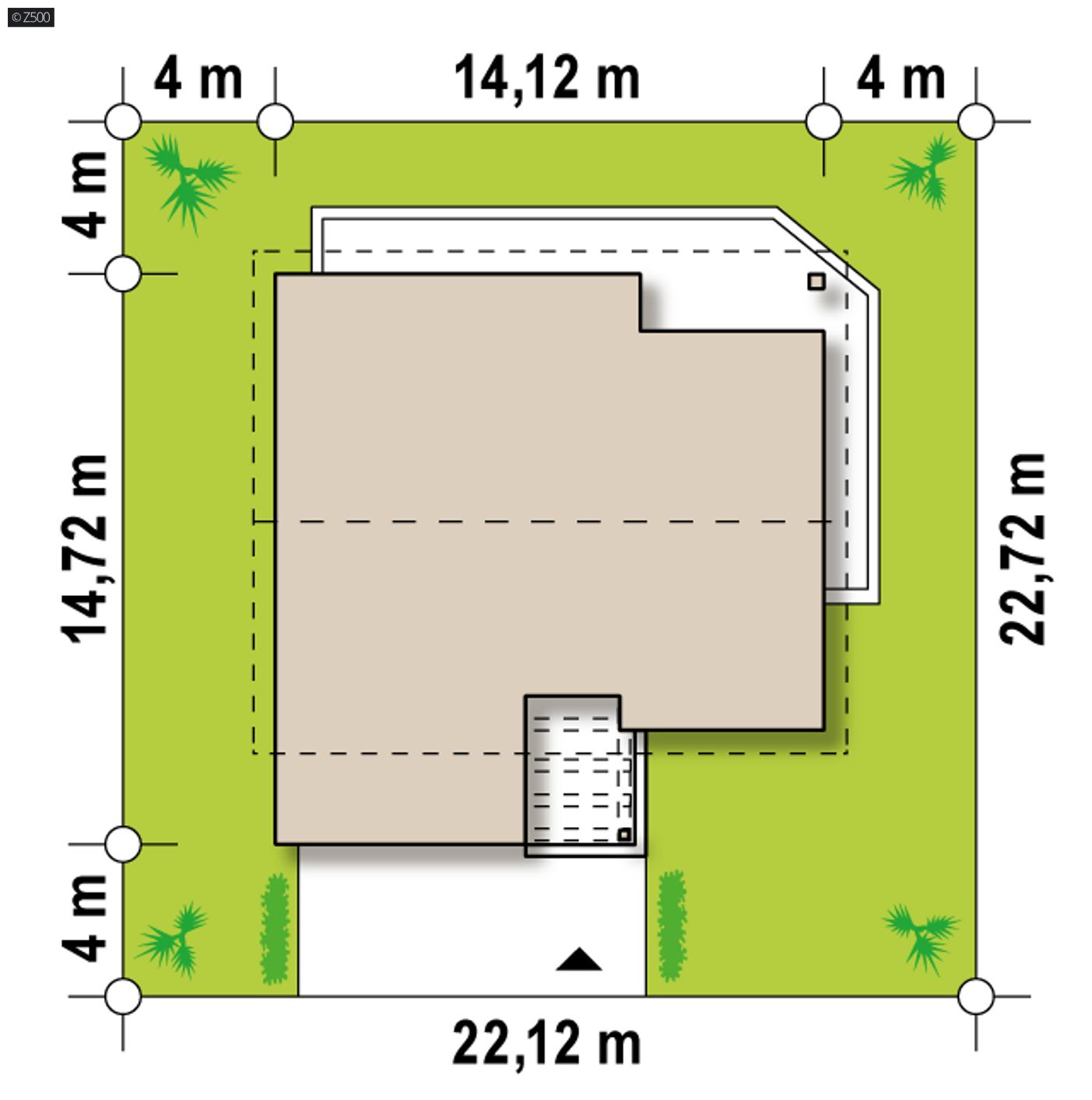 Gotowy projekt domu  - Funkcjonalny dom w szkielecie z dachem dwuspadowym i garażem od frontu