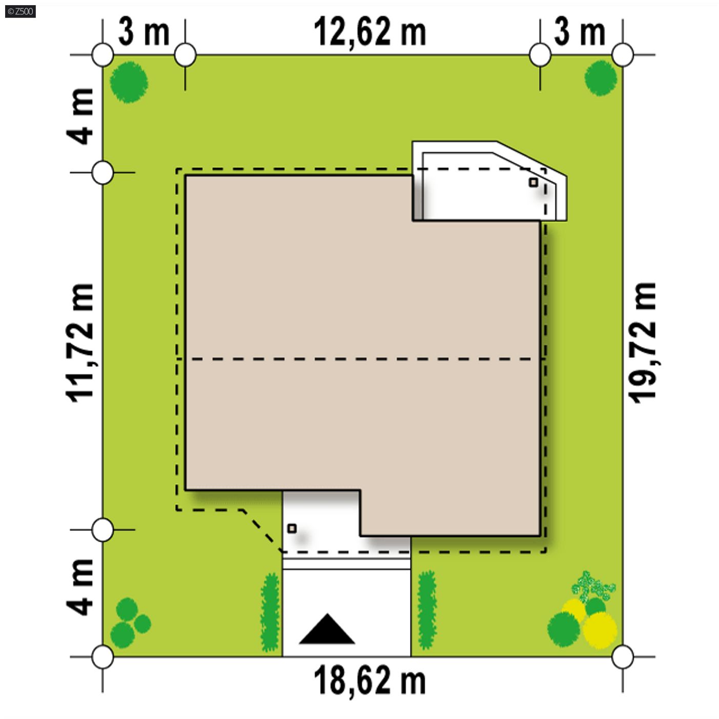 Gotowy projekt domu  - Projekt domu parterowego na małą działkę, prosty, funkcjonalny i tani w budowie.
