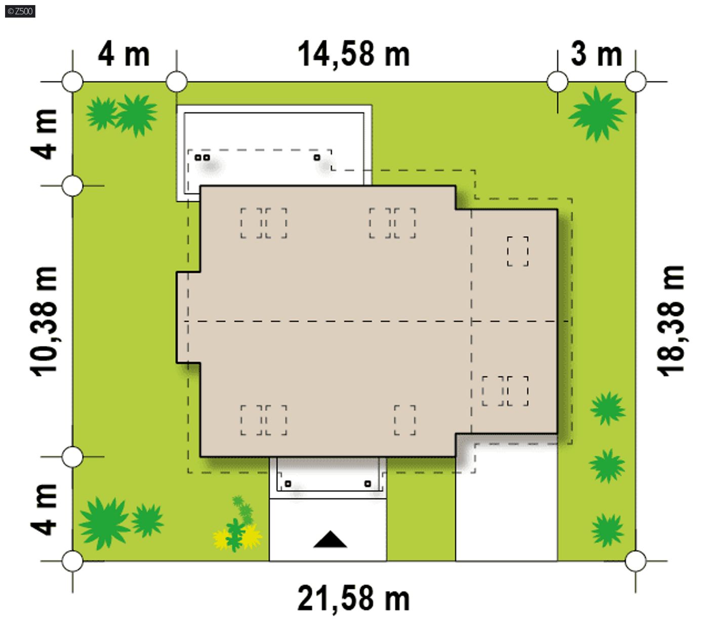 Gotowy projekt domu  - Dom z poddaszem, wykuszem w jadalni, dodatkowym pokojem na parterze i garażem.