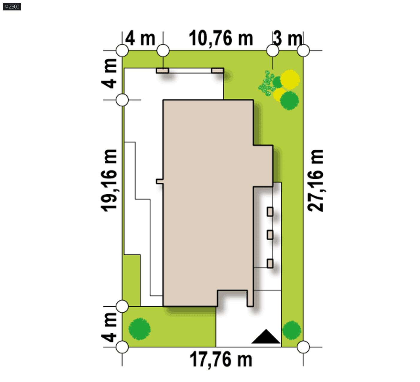 Gotowy projekt domu  - pomniejszony wariant projektu Zx68 z powierzchnią do 100m2 oraz 3 sypialniami.