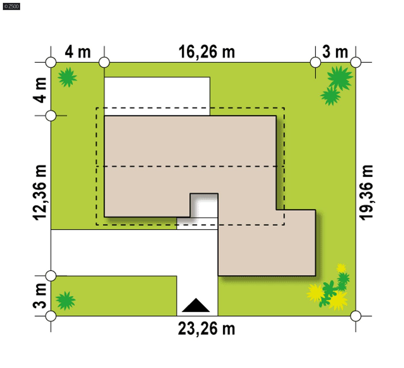 Home project  - Z370 to dom jednorodzinny z dachem dwuspadowym oraz jednostanowiskowym garażem