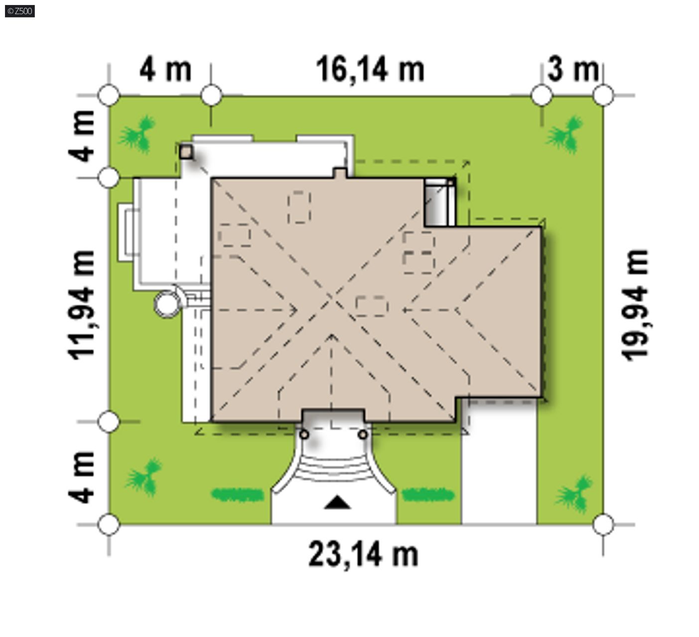 Gotowy projekt domu  - Wygodny dom z poddaszem w stylu tradycyjnym z lukarnami i balkonem.